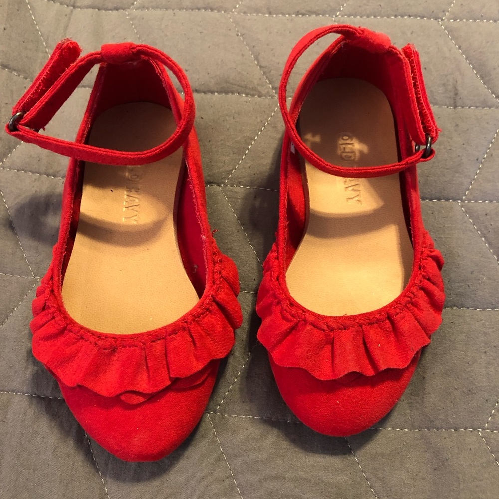 New Mary Jane red shoes for toddlers.